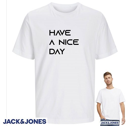 Jack&Jones Heren Shirt met opdruk "Have a nice day"
